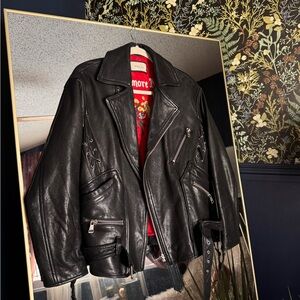 Gucci Black Leather Jacket size